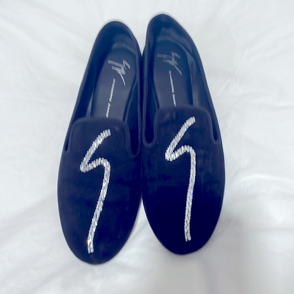 GDalila Crystal Rhinestone Velvet Loafers Brand